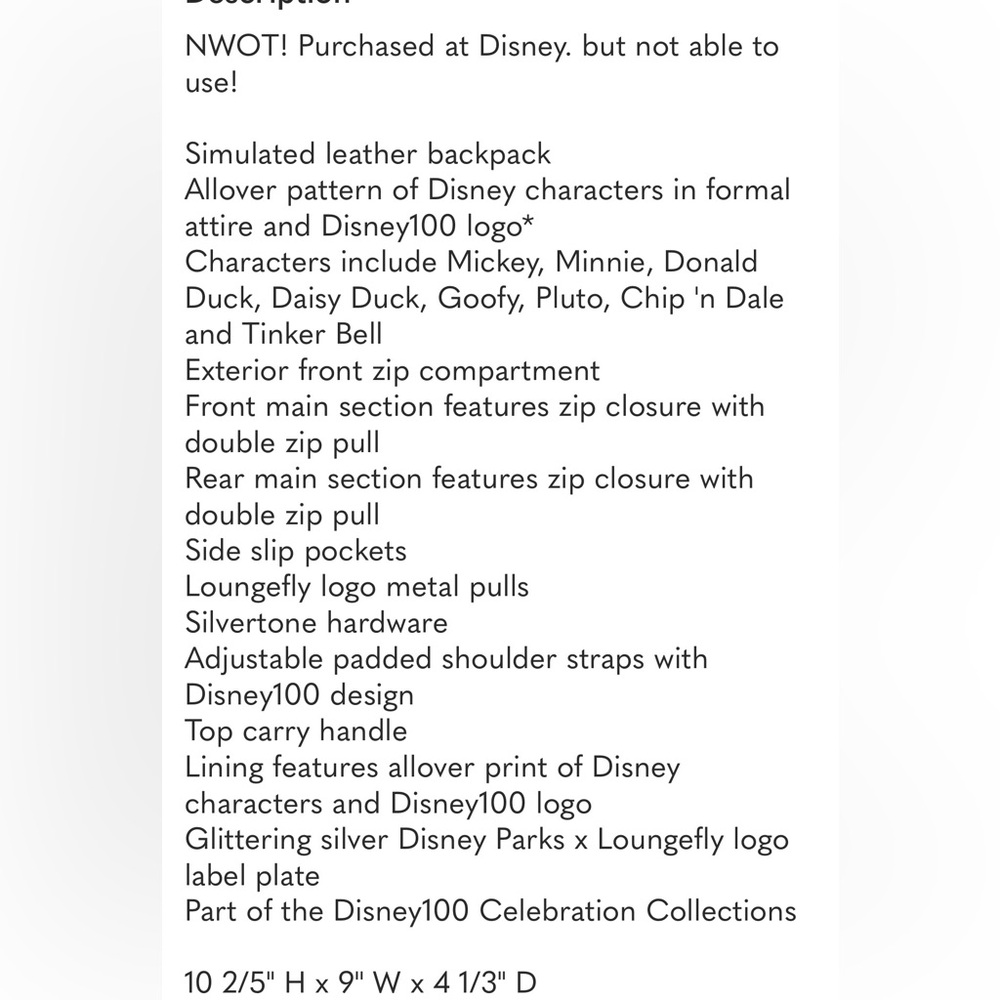 Disney Silver Mini Backpack - Picture 3 of 17